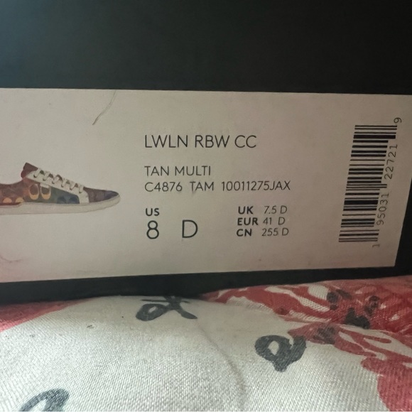 Tan multi color coach shoes men's US 8 - Picture 4 of 5